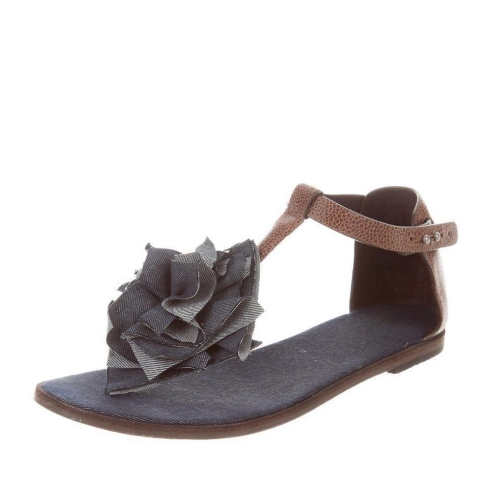 Brunello Cucinelli Brown Floral Women's Sandals - Picture 2 of 5
